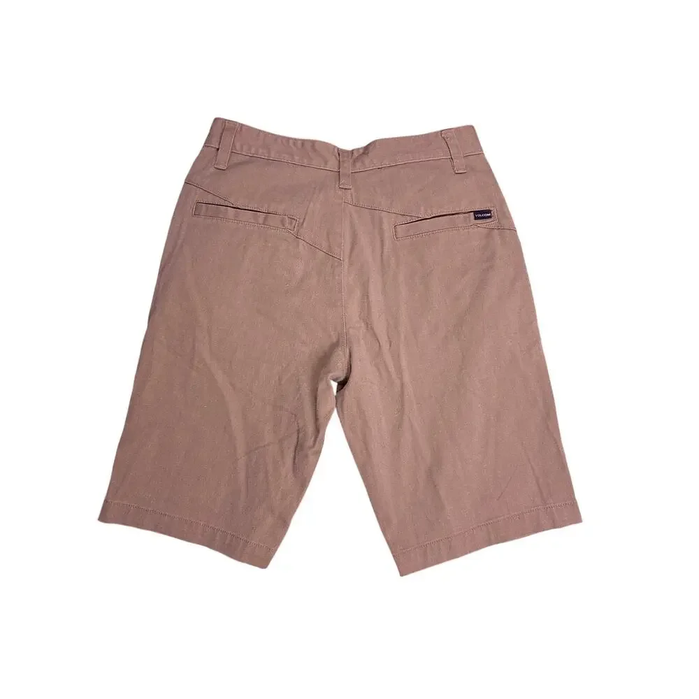 Volcom Khaki Beige Skate Shorts Mens 28 XS Casual Chino Streetwear Skater